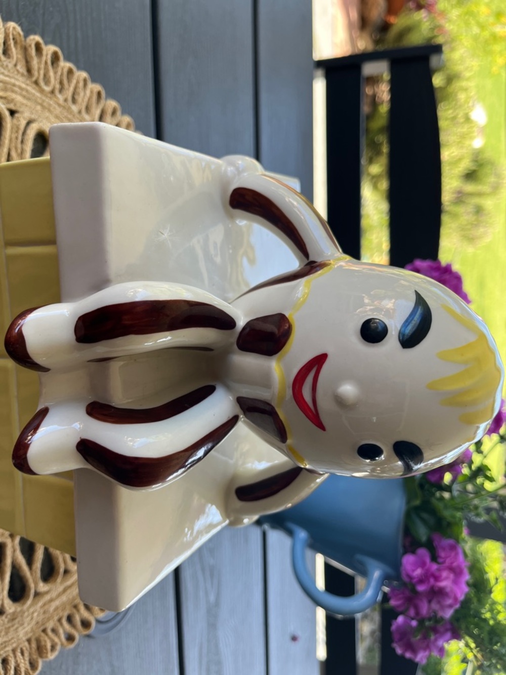 1940s Abingdon Humpy Dumpty #663 cookie jar color hairline glaze mark - Picture 2 of 7